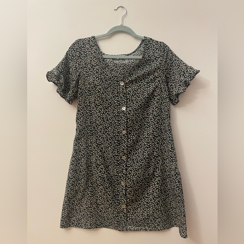 mini green floral dress - house of sienna